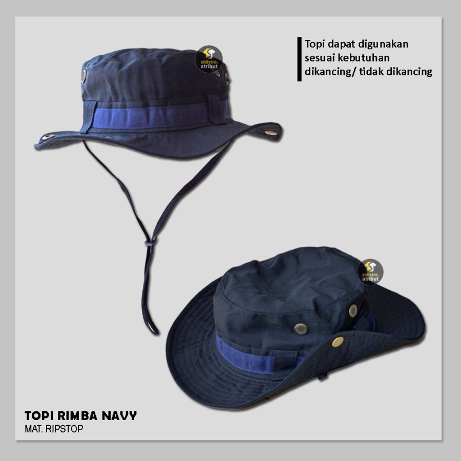 Topi Rimba Lapangan Topi Rimba Outdoor Warna Navy - Toko Pasar Modern
